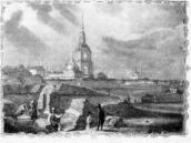 Развалины храма на Б.Владимирской ул. Рисунок Ф.Солнцева