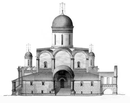Покровский собор. Западный фасад. Реконструкция В.В.Кавельмахера.