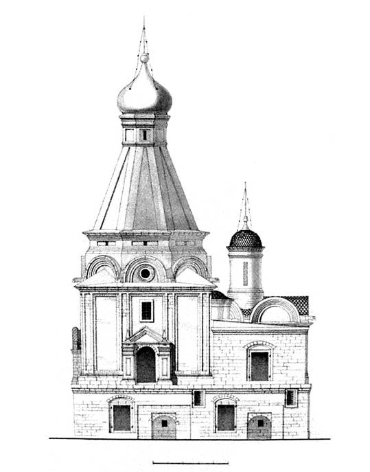 Троицкая церковь. Южный фасад. Реконструкция В.В.Кавельмахера.

