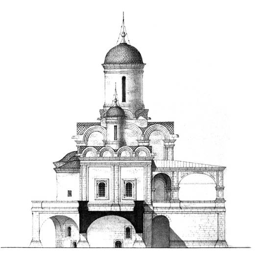 Успенская церковь. Северный фасад. Реконструкция В.В.Кавельмахера.