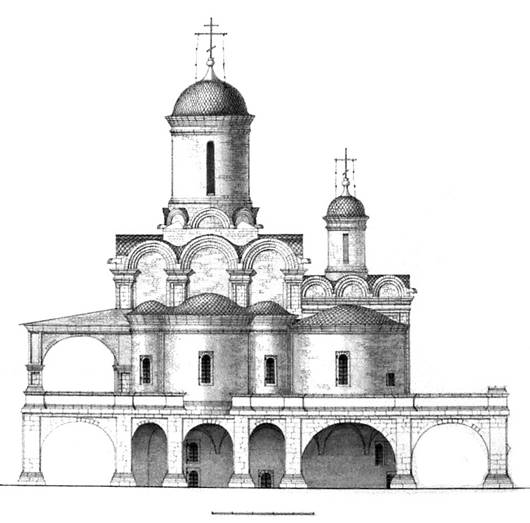 Успенская церковь. Восточный фасад. Реконструкция В.В.Кавельмахера.