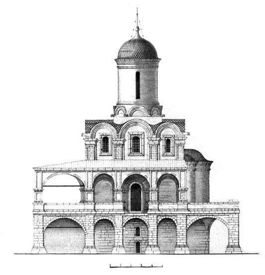 Успенская церковь. Южный фасад. Реконструкция В.В.Кавельмахера.