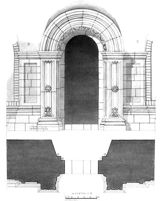 Успенская церковь. Южный портал. Реконструкция В.В.Кавельмахера.