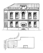 Рис. 19. Рисунок с Плана и фасада богадельни и школы, 1892 год [25].