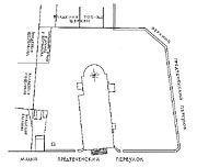Рис. 25. Рисунок с Плана церковной земли и церкви Иоанна Предтечи, 1913 год [3].