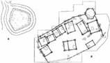 Схема планов древнерусских городищ по материалам раскопок: в - Райковецкое; д - Воищина (по В.В. Седову)