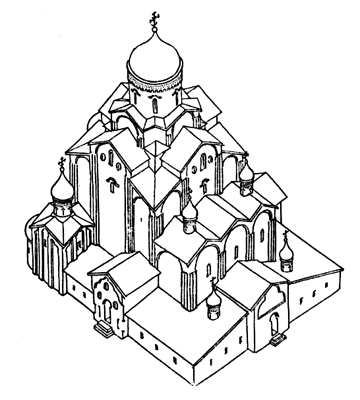 Троицкий собор в конце XV — начале XVI веков. Реконструкция