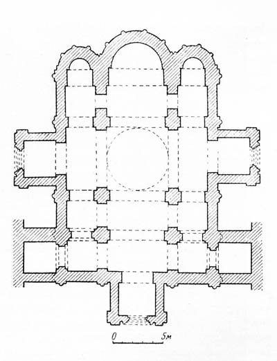 Успенский собор 1158–1160 годов. Реконструкция Н.Н.Воронина. План.